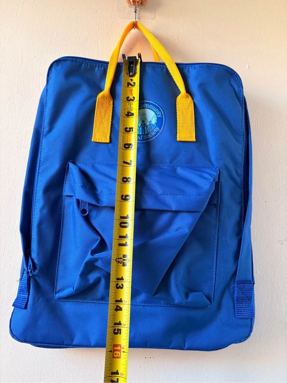 Men's Blue Backpack with Yellow Handles - Casual Everyday Pack